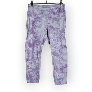 Outdoor Voices Move Free 3/4 Legging SIZE L Purple Tie Dye Yoga Pants FLAW